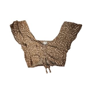 Floral cropped top by garage size xs
